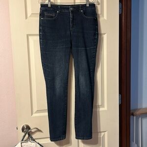 Christopher & Banks Signature Slimming Embellished Dark Wash Jeans 8